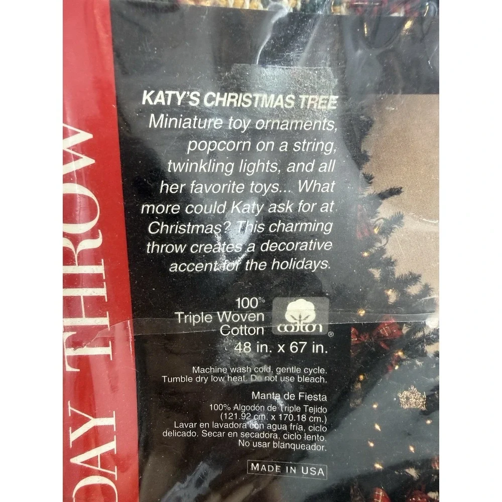 Goodwin Weavers Christmas Tree Fringed Tapestry Throw Blanket 48X67 Brand New
